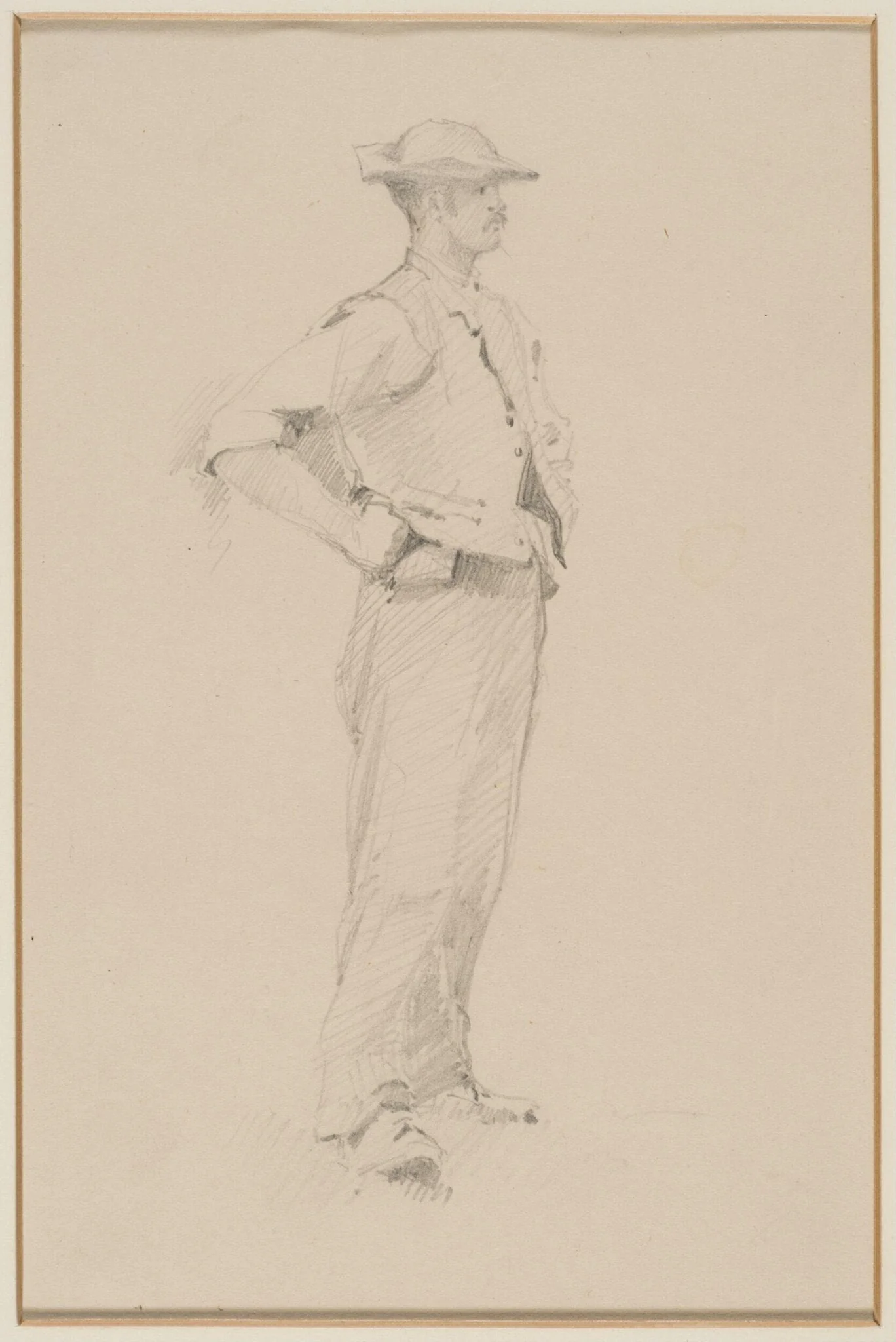 Drawings of a man, detail