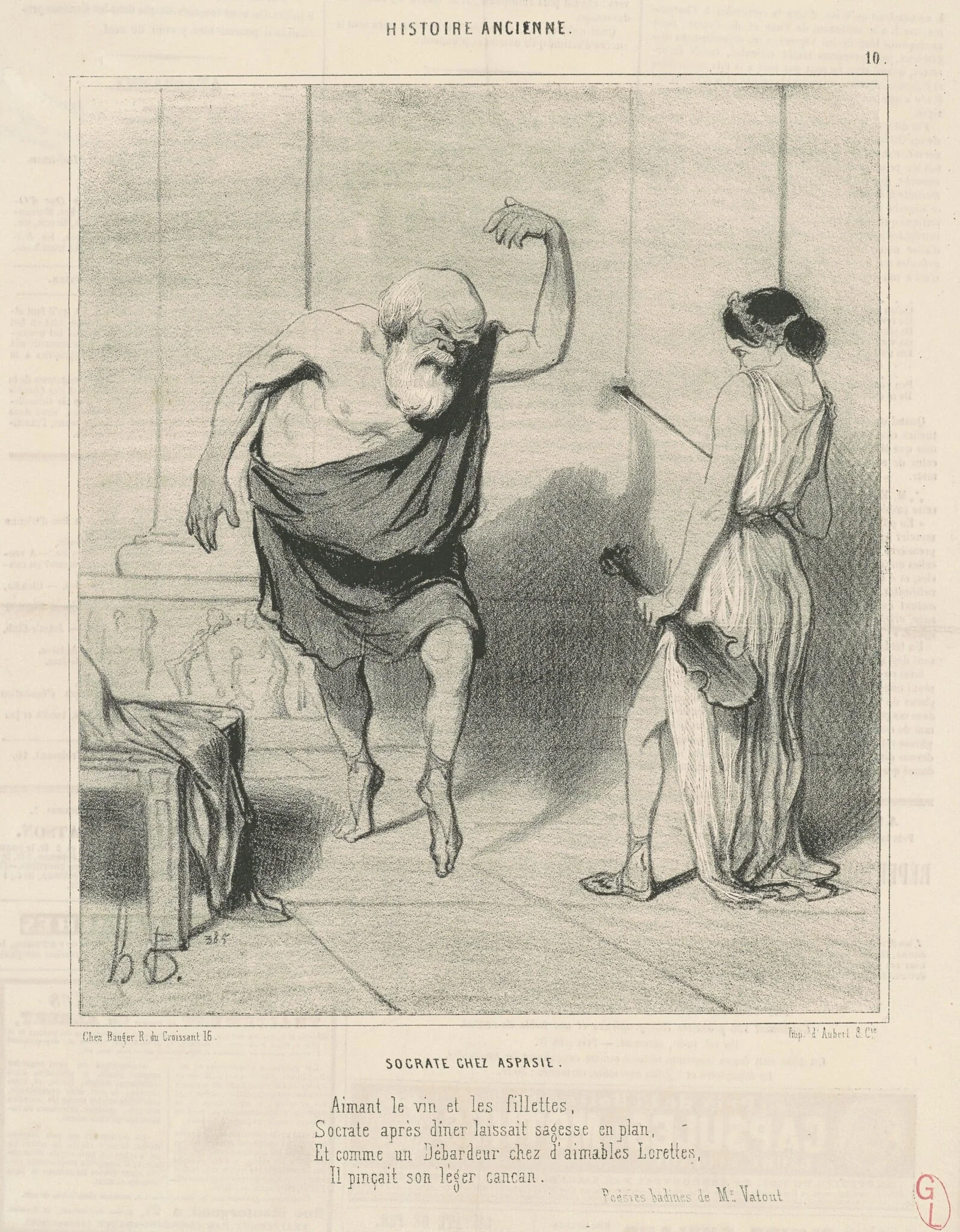 Socrate chez aspasie, detail