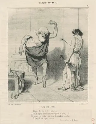 Socrate chez aspasie, by Honoré Daumier, ink, 1842