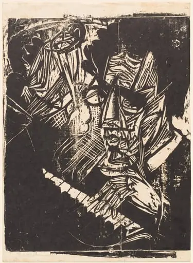 Composer Klemperer, by Ernst Ludwig Kirchner, ink, 1916