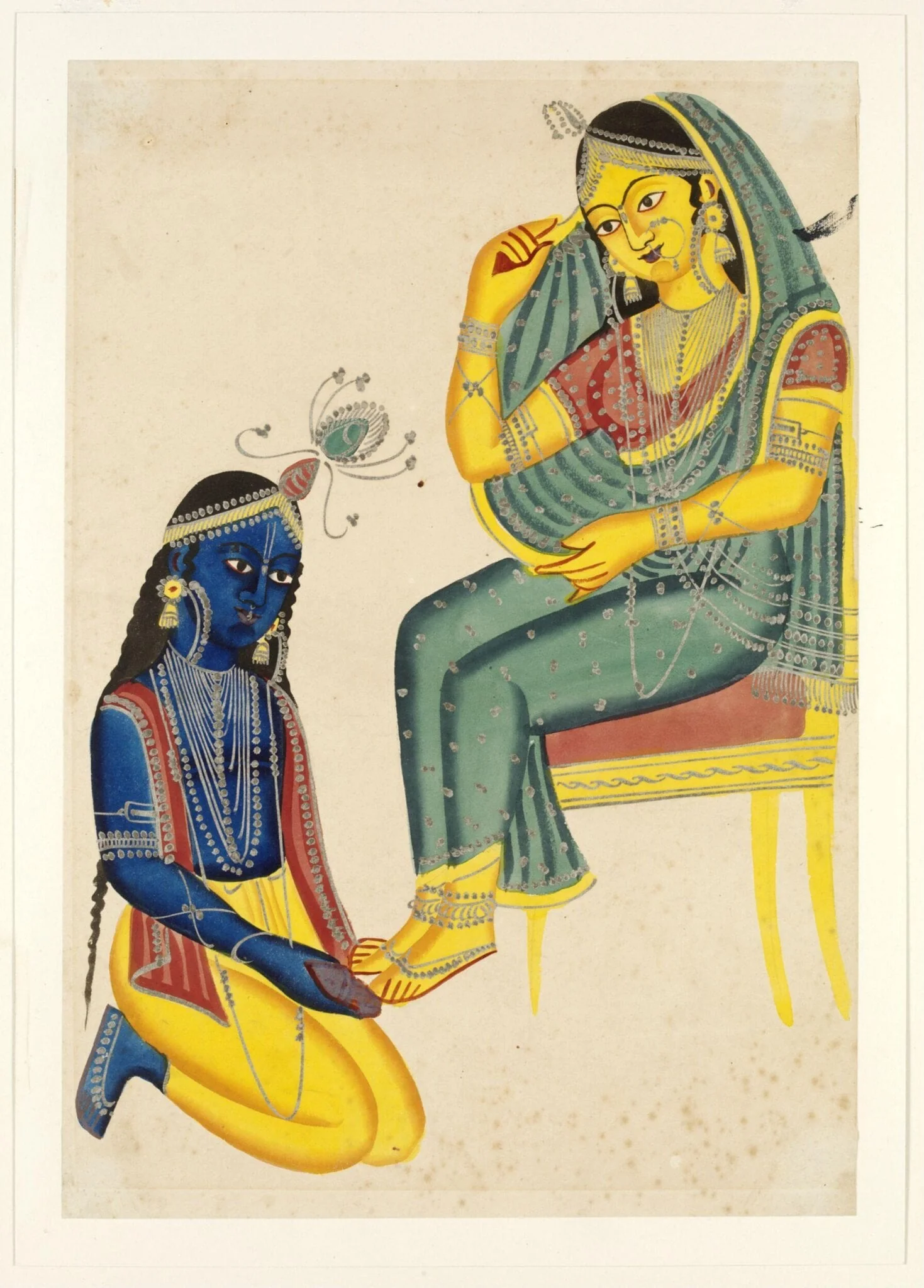 Krishna and Radha, detail