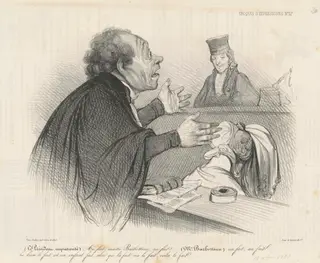 Au fait, maitre Barbotteau..., by Honoré Daumier, ink, 1838