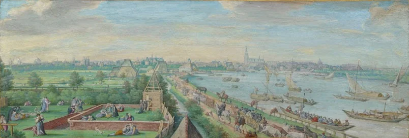 Profile of Amsterdam, seen from the landside, detail