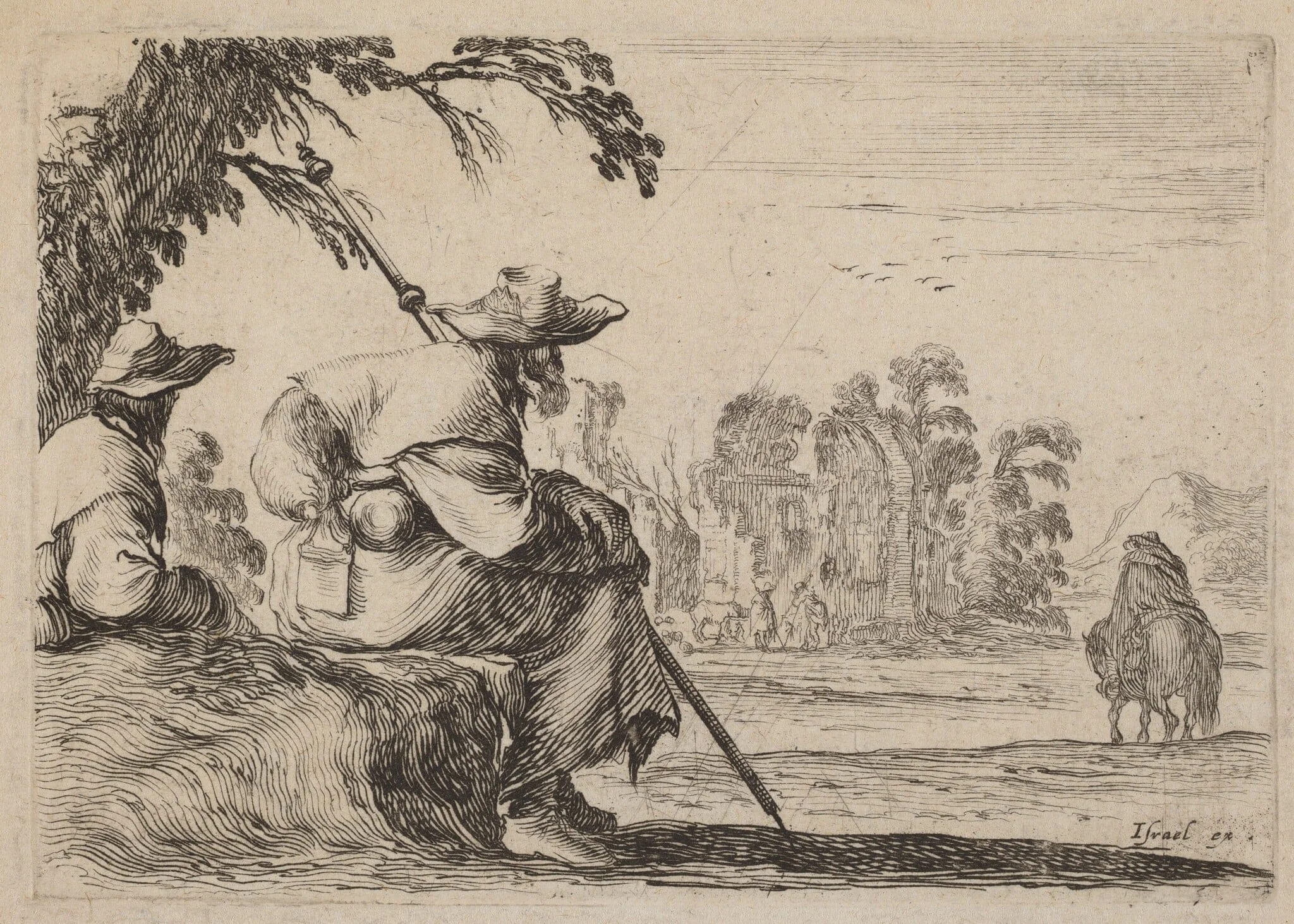 Seated Pilgrims, detail