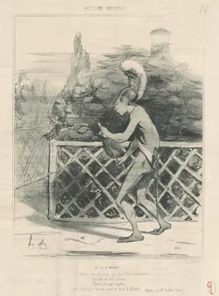 Le fil d'Ariane, by Honoré Daumier, ink, 1842