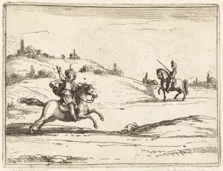 Two Knights, by Jacques Callot, ink, 1628