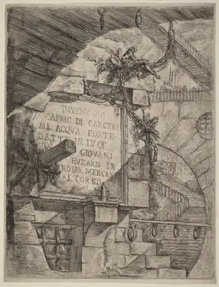 Title Plate, by Giovanni Battista Piranesi, ink, 1750