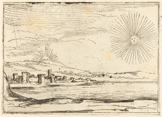 Sun Rising, by Jacques Callot, ink, 1628