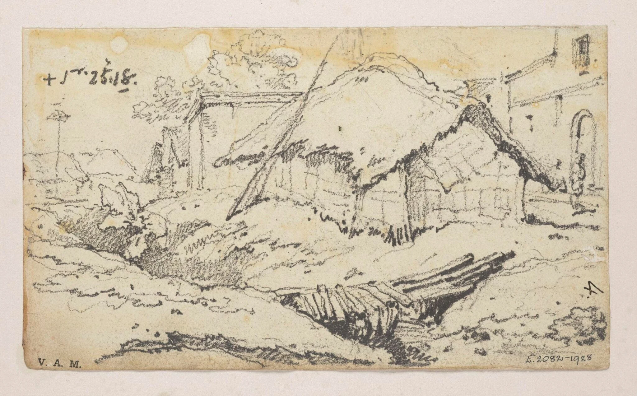 An Indian village, detail