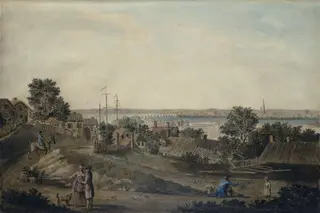 A Distant View of Southampton, taken from Pear Tree Green, by George Keate, watercolor, 1767
