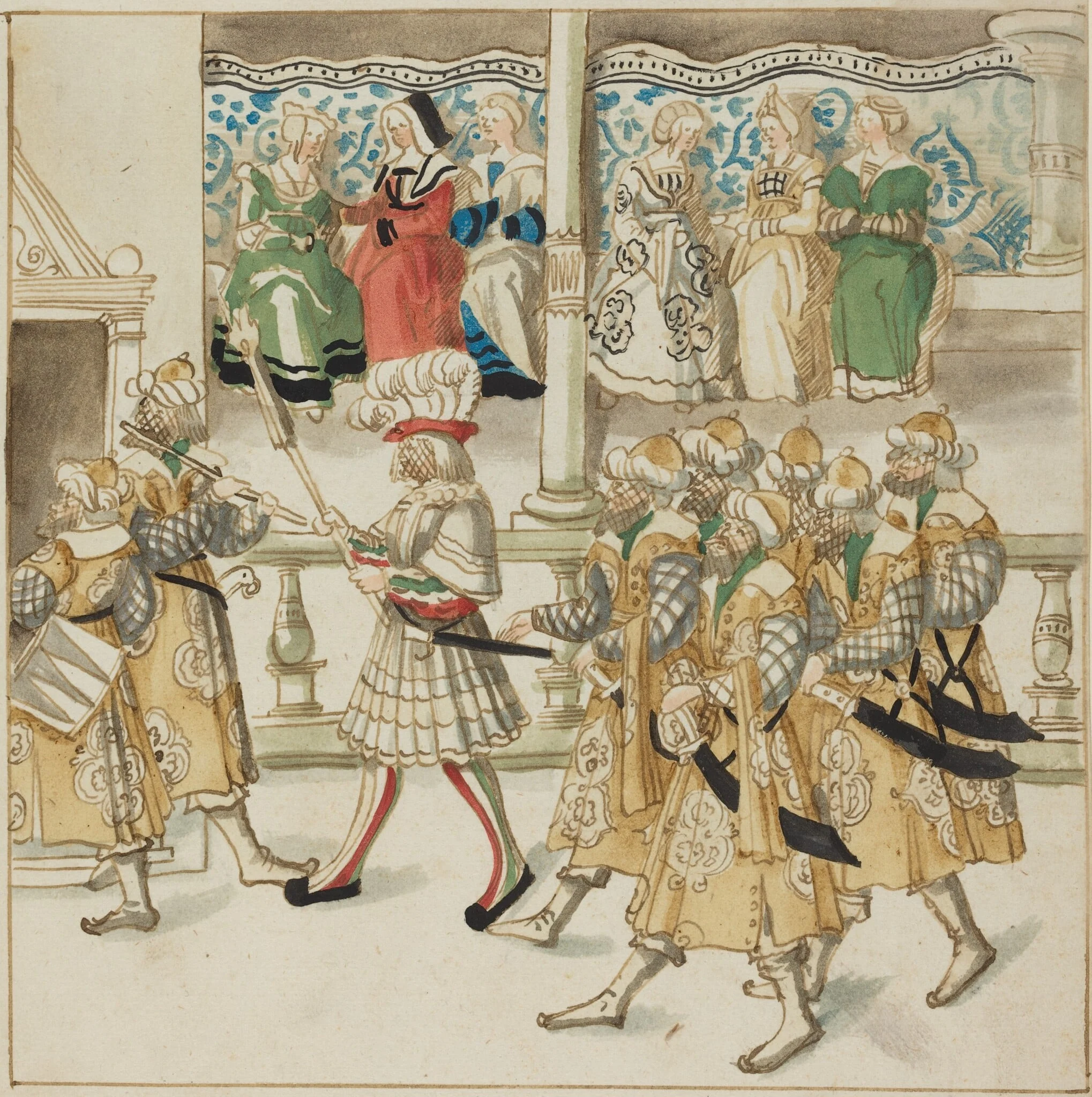 Parading Knights in Oriental Costume, detail