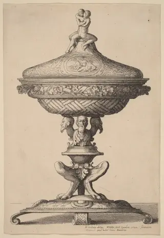 Ornate Goblet, by Wenceslaus Hollar, ink, 1642