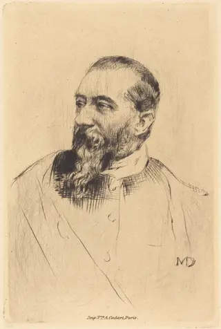 Alphonse Karr, by Marcellin-Gilbert Desboutin, ink, 1875