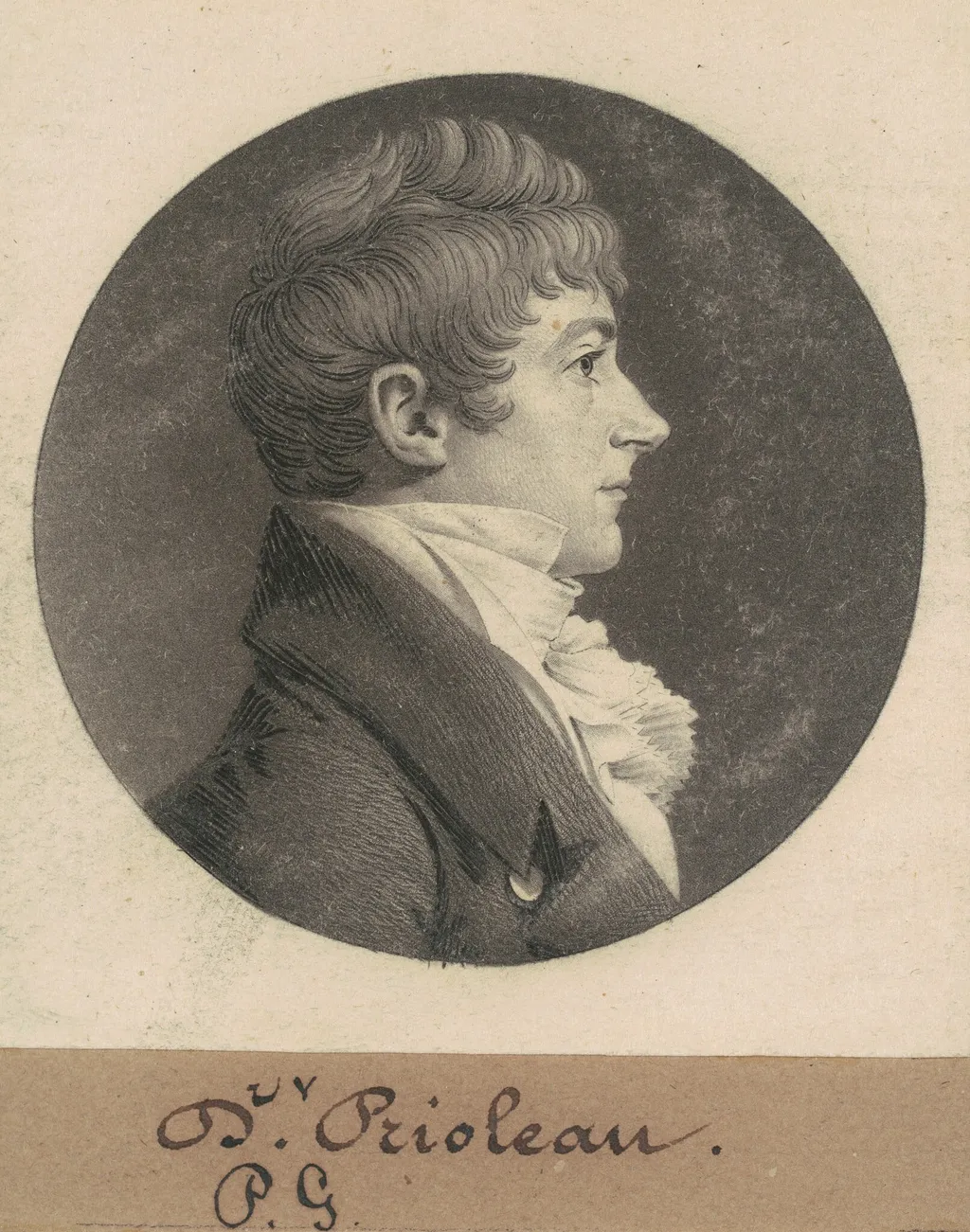 Philip Gendron Prioleau, by Charles B. J. Févret de Saint-Mémin, ink, 1809