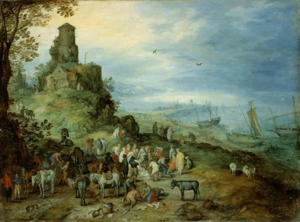 Coastal landscape with the calling of Peter and Andrew, detail