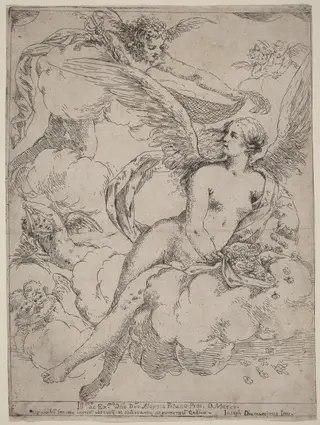 Flora and Mercury, by Giuseppe Diamantini, ink, 1695