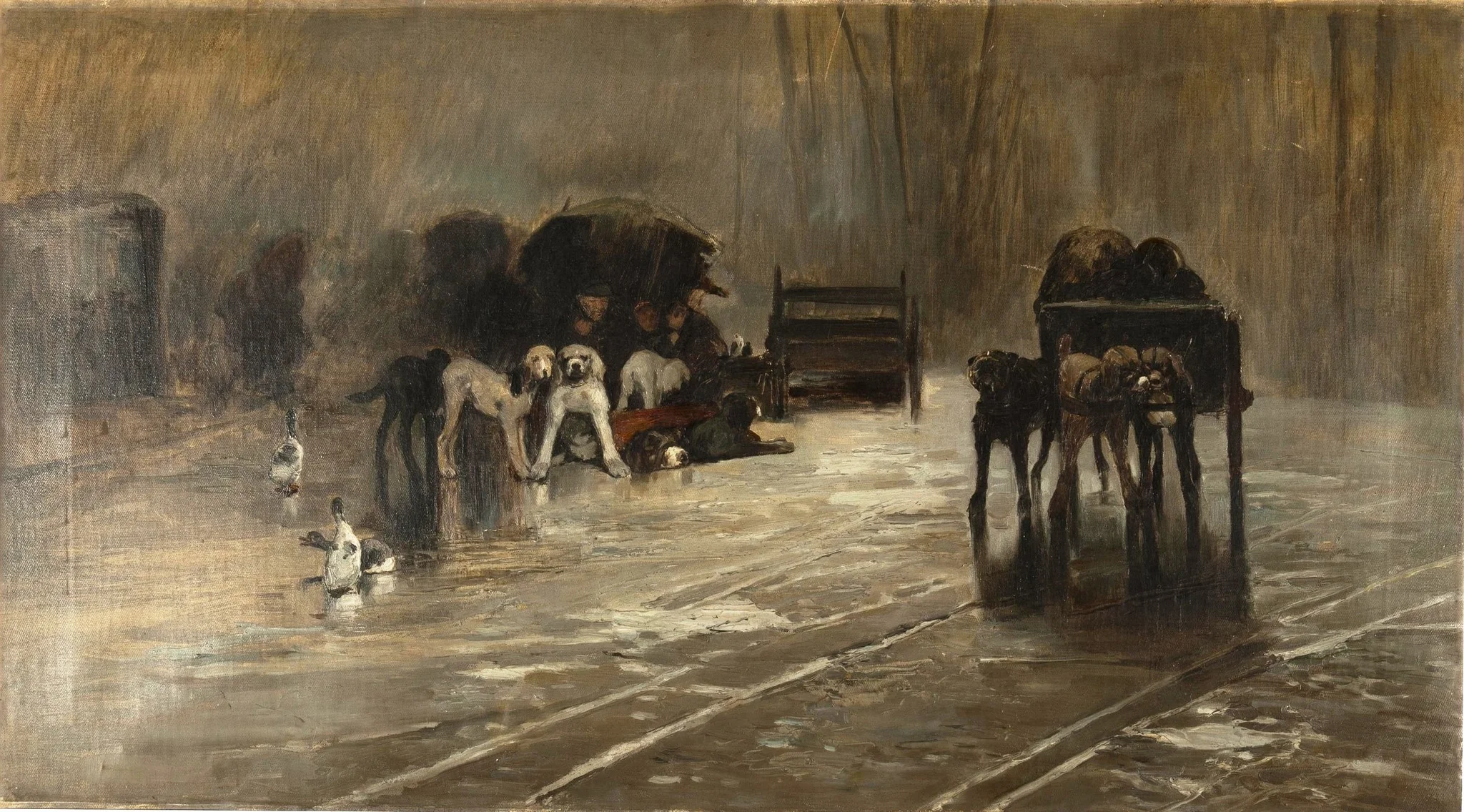 Perros del mercado (Recuerdo de Holanda), detail