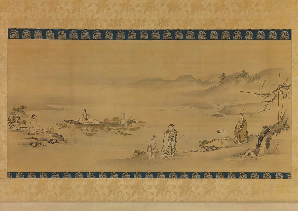 狩野常信筆 四愛図 |Four Admirers, detail