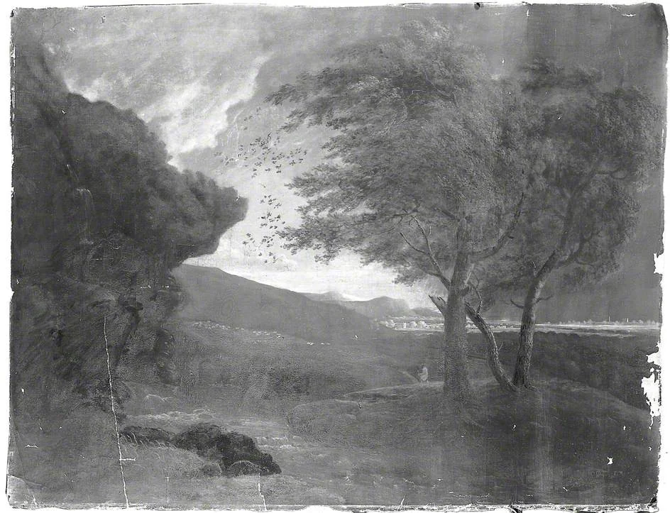 A Landscape: The Approach of a Shower, detail