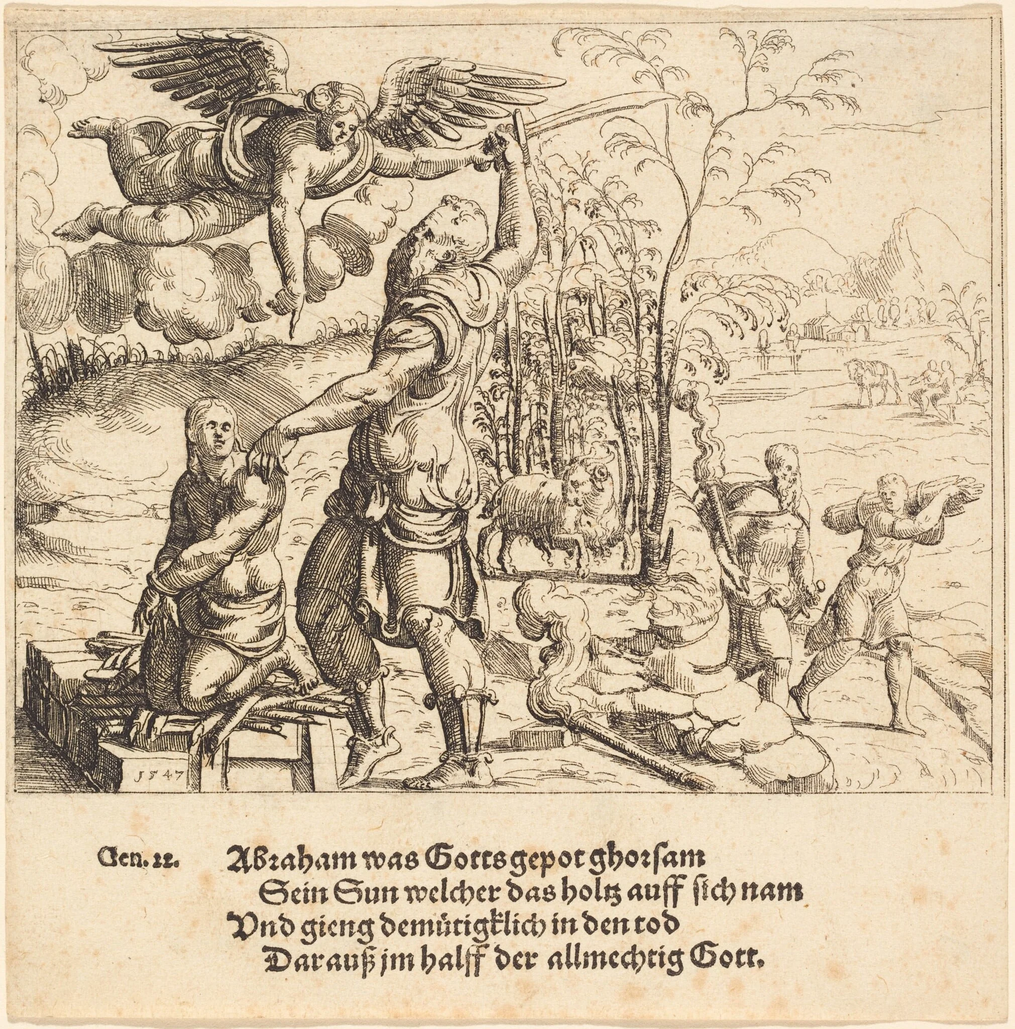 The Sacrifice of Isaac, detail