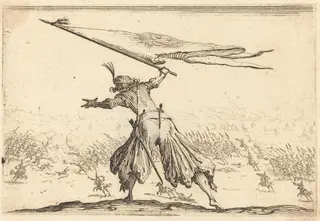 Standard Bearer, by Jacques Callot, ink, 1617