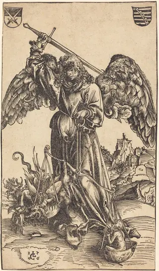 The Archangel Michael Weighing a Soul, by Lucas Cranach the Elder, ink, 1506