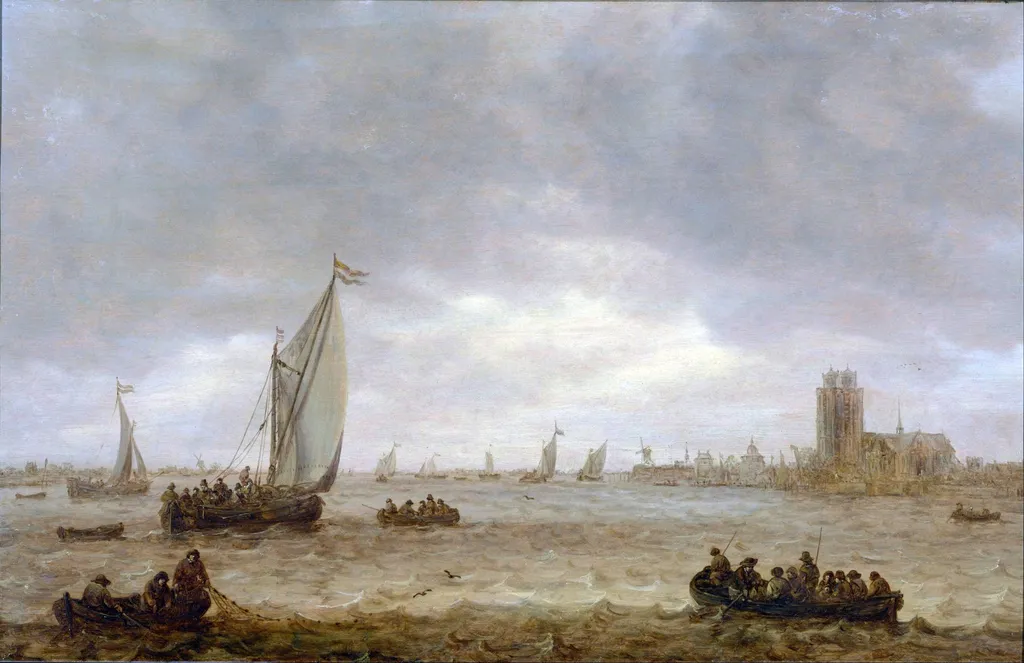 Mouth of the Meuse  (Dordrecht), by Jan van Goyen, oil, 1644