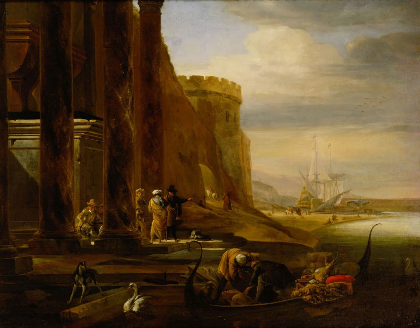 Italienischer Seehafen, detail