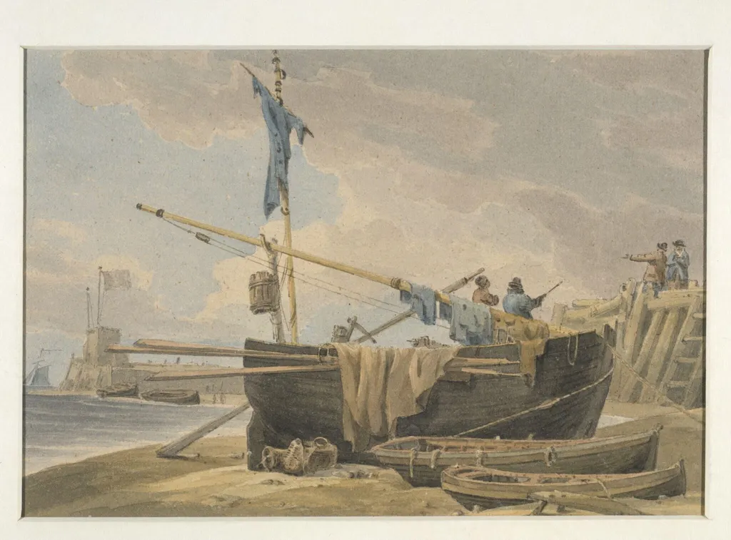 Boats with Fishermen, by Joseph Mallord William Turner, watercolor, 1800