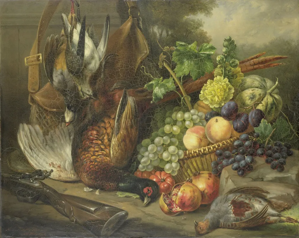 Still life, by Elisabeth Iosetta Burgklij Glimmer-Hoopstad, oil, 1842