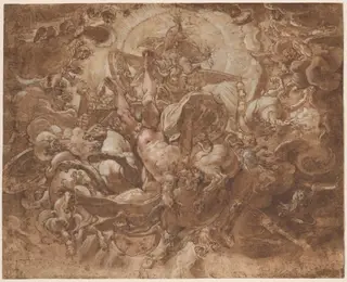 The Fall of Phaeton, by Joseph Heintz the Elder, ink, 1591