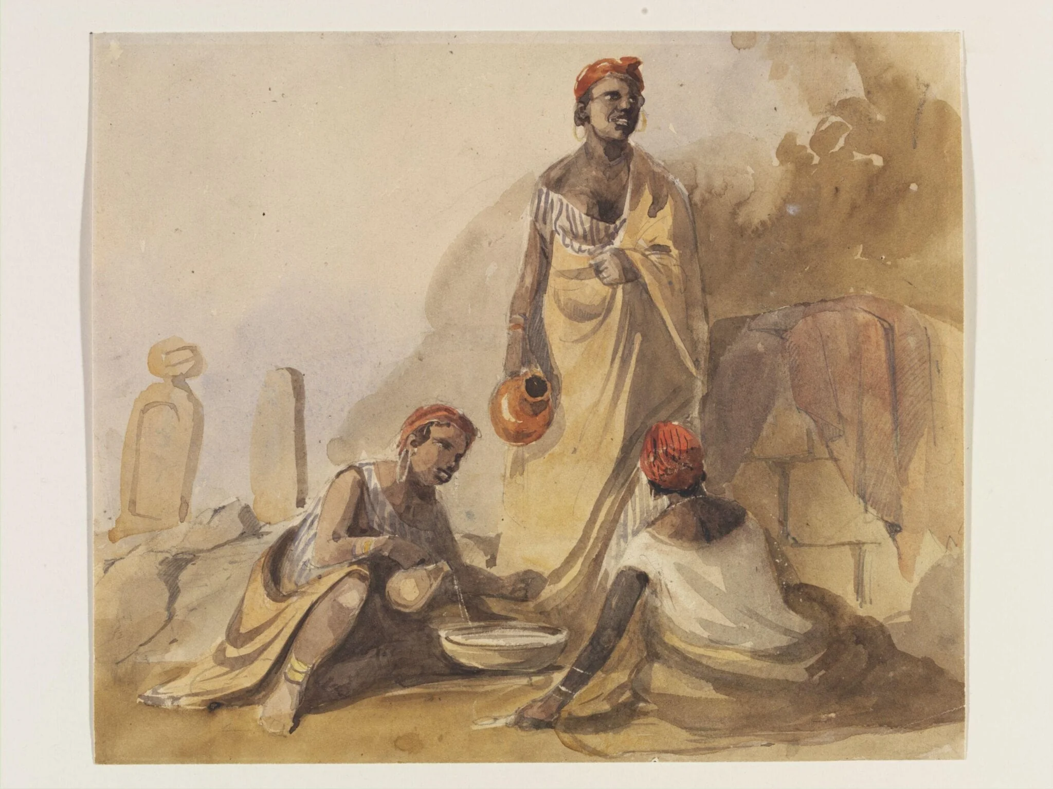 African Women at a Fountain in a Muslim Cemetery, detail