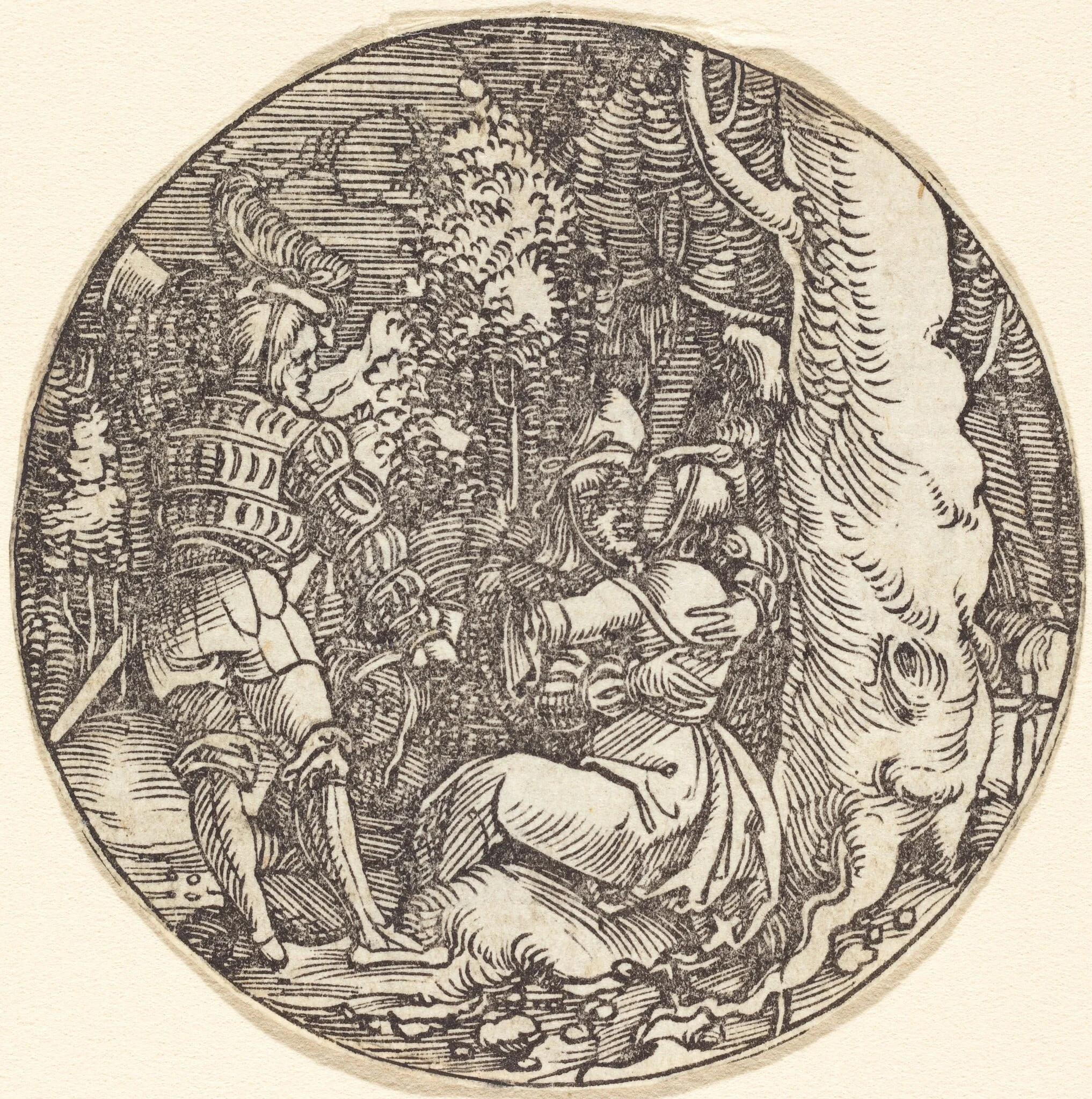 The Embrace (A Couple of Lovers by a Tree), detail