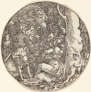 The Embrace (A Couple of Lovers by a Tree), by Hans Springinklee, ink, 1507