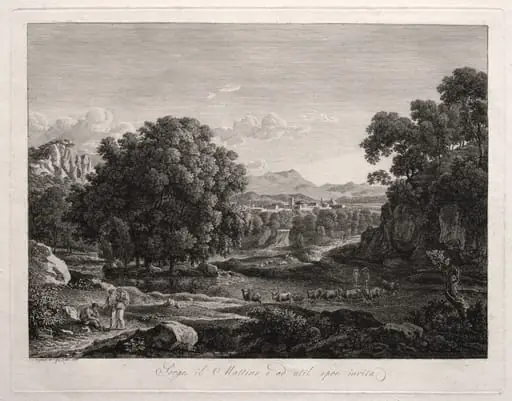 Heroic Landscape: Cattle Crossing the River, by Johann Christian Reinhart, 1795