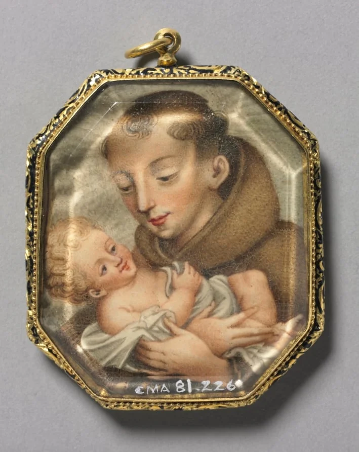 St. Francis with Christ Child (verso), detail
