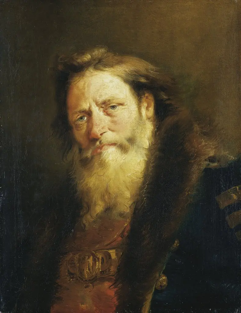 Head of an Old Man, by Giovanni Domenico Tiepolo, unspecified, 1755