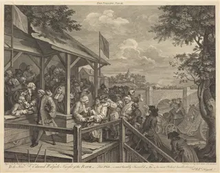 The Polling, by Francois Morellon de La Cave, ink, 1758