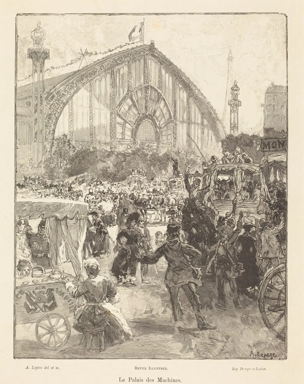 Le Palais des Machines, by Auguste Louis Lepère, ink, 1889