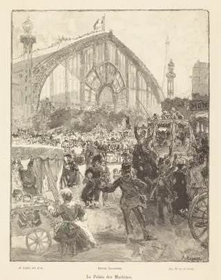 Le Palais des Machines, by Auguste Louis Lepère, ink, 1889