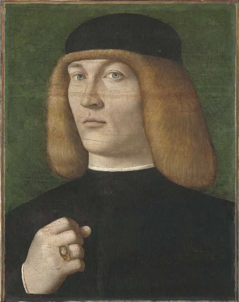 Brustbild eines jungen Mannes, detail
