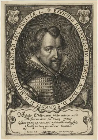 Ernest, Elector of Brandenburg, by Simon van de Passe, ink, 1621