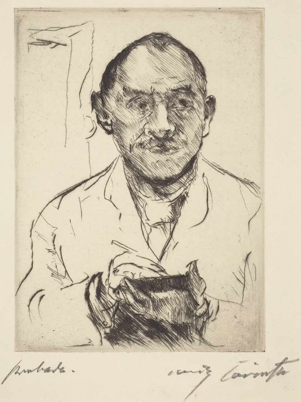 Selbstbildnis (Self-Portrait), by Lovis Corinth, ink, 1915
