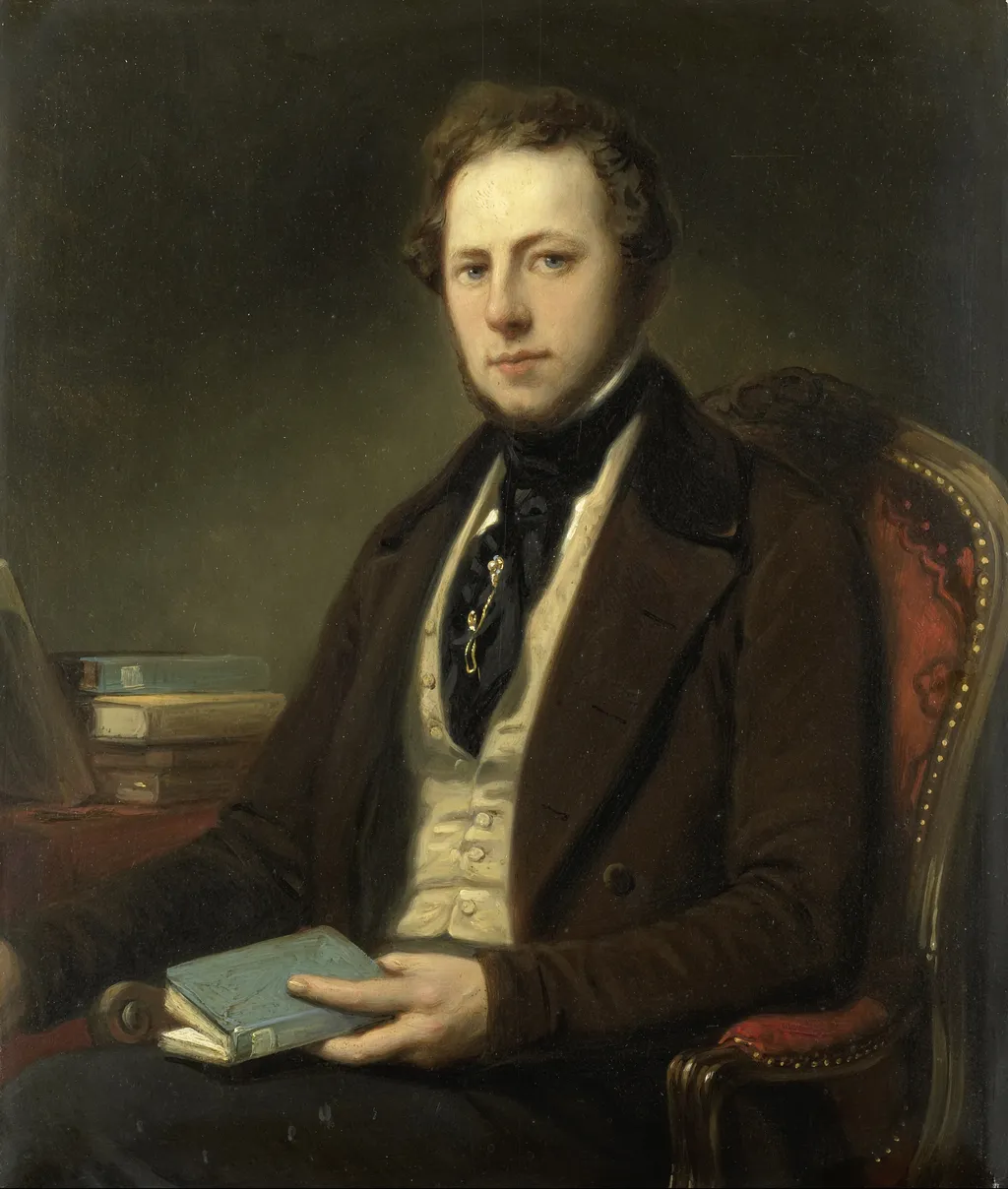 Portrait of a Man, perhaps the Poet Petrus Augustus de Genestet, by Nicolaas Pieneman, oil, 1850