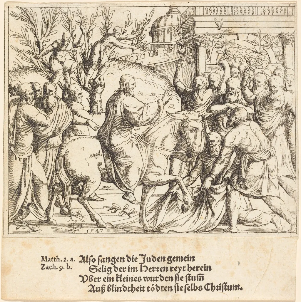 The Entry into Jerusalem, by Augustin Hirschvogel, ink, 1547