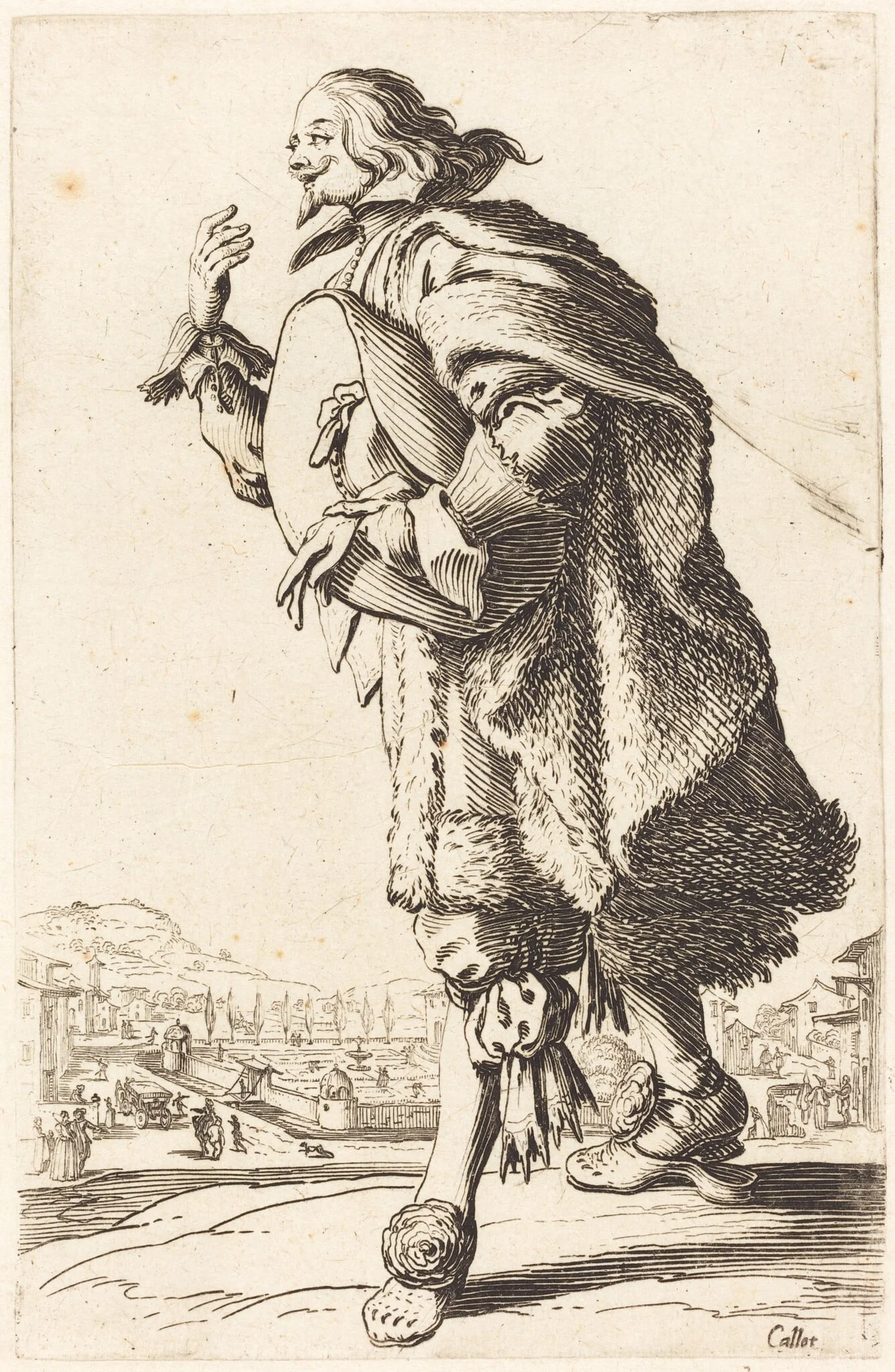 Noble Man with Felt Hat, Bowing, detail