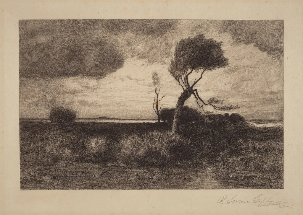 Near the Coast [large plate], by Robert Swain Gifford, ink, 1886