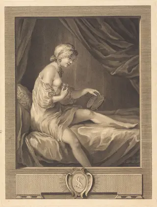 La Comparison du bouton de rose, by Antoine Francois Dennel, ink, 1780