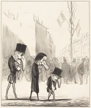 Les Trois petits saints, by Honoré Daumier, ink, 1844