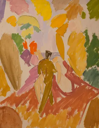 Faun and Nymph, by Edvard Weie, oil, 1940